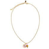 Golden necklace mystic soul eye pink